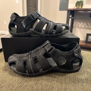 Nunn Bush Rio Grande Fisherman Men's Size 12 M Black Suede Sandals 84799-001